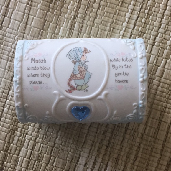 Precious moments trinket box for March birthday